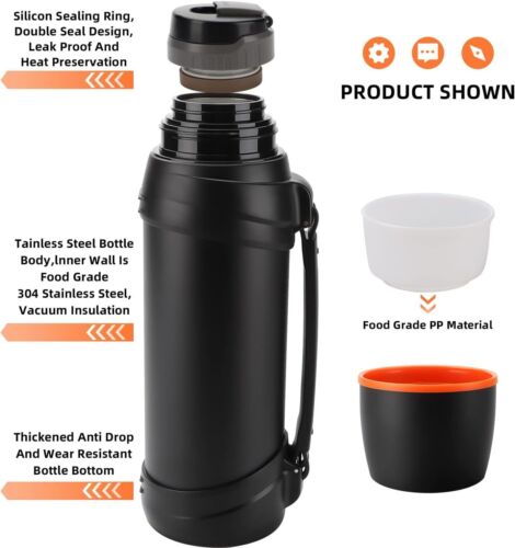 Thermos Flask Stainless Unbreakable Vacuum Handle Drinks Bottle Leak-Proof UK - Picture 8 of 30