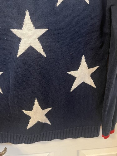 Crystal Kobe American Flag Patriotic Sweater Women’s Size Small Red White Blue - Picture 8 of 15