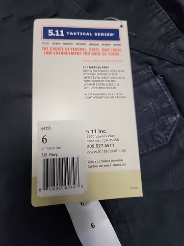 NEW Original 5.11 Tactical Series Women's Size 6 Cargo Pants Navy Cotton Zip - Picture 2 of 5