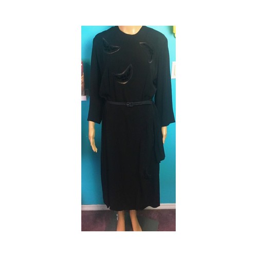 vintage 1940s Witchy Moon Evening Dress Draped Ray