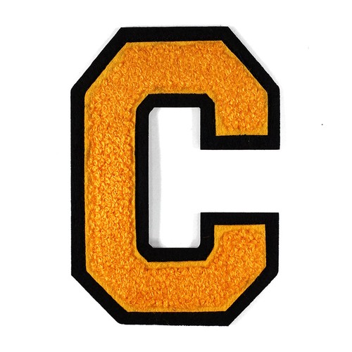 4-1/2" Chenille Stitch Varsity Iron-On Patch by pc, Yellow/Black, TR-11648 - Picture 11 of 36