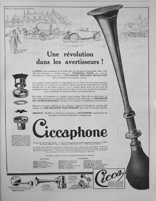 PRESS AD 1925 CICCAPHONE REVOLUTION IN CICCA ALARMS