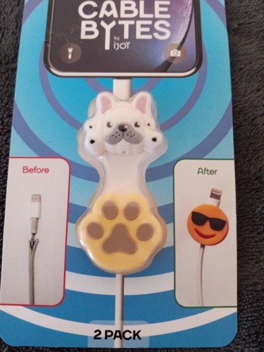 2 iJoy Cable Bytes,Phone Cable Breakage Protector Set : Puppy and Paw print NEW - Picture 2 of 3