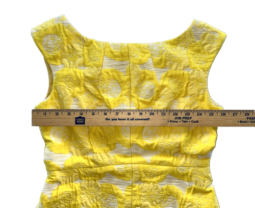 Tory Burch NEW Dress Women's Size 4 Mariana Yellow Floral Sleeveless Jacquard - Picture 8 of 17