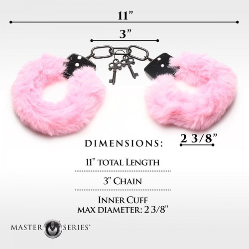 Cuffed in Fur Furry Handcuffs - Pink - Picture 7 of 8