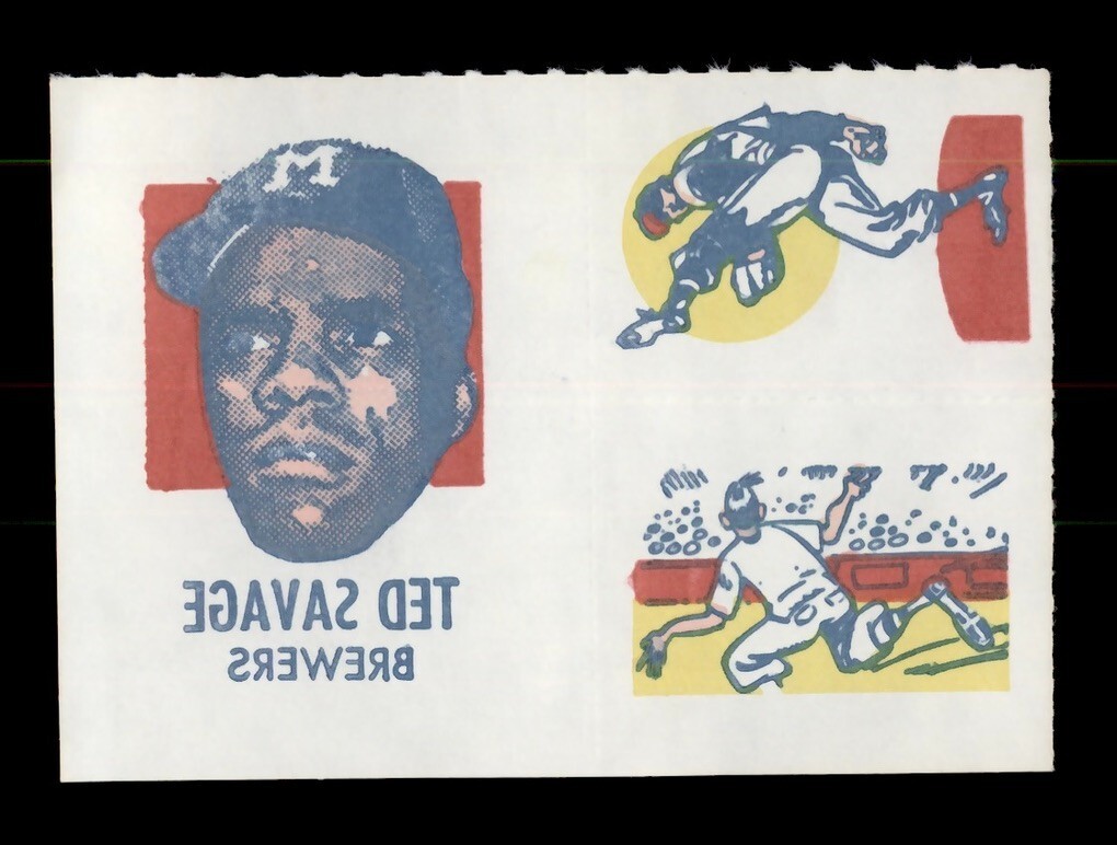 1971 TOPPS BASEBALL TATTOOS TED SAVAGE