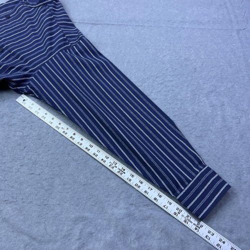Vintage Wrangler Hemd 16,5-35 X-Long Tails Western gestreift Band Kragen Brushpopper - Bild 9 von 11