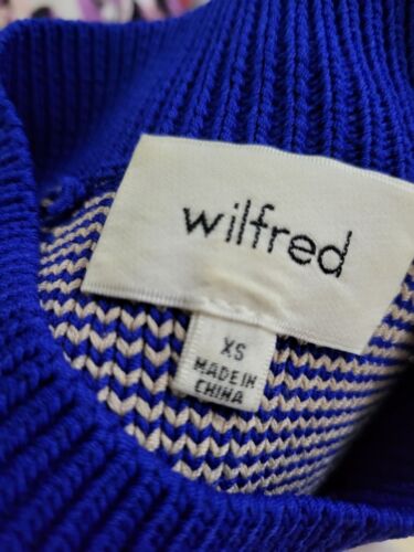 Suéter sin mangas Aritzia Wilfred Crevier azul blanco recortado tejido halter XS para mujer - Imagen 6 de 7