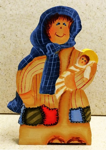 10 Piece Handmade Tole Painted Wood Nativity Set (N033) *Pre-Owned" - Picture 3 of 9