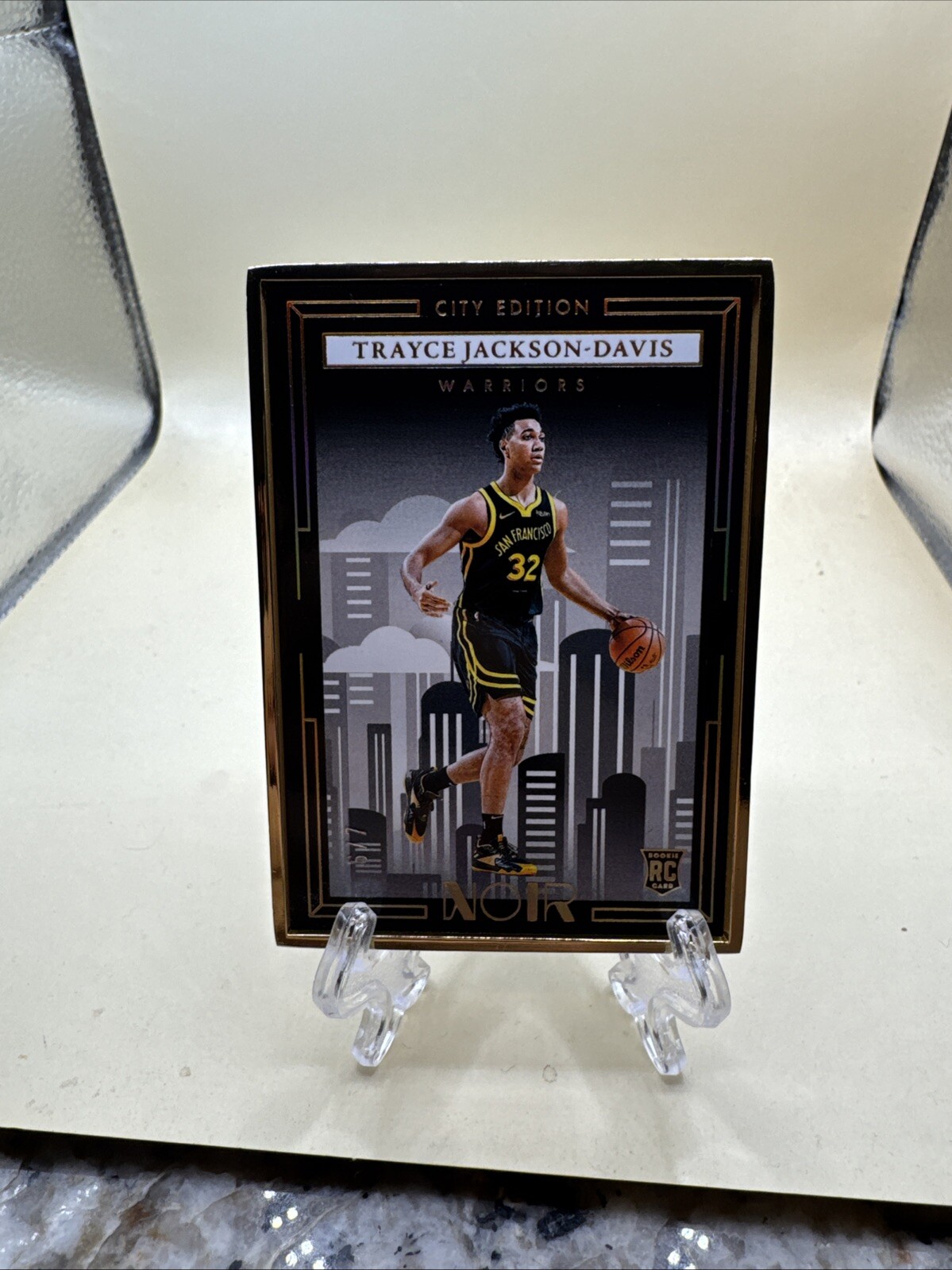 Trayce Jackson-Davis 2023-24 Panini Noir RC City Edition Gold Metal Frame #/7