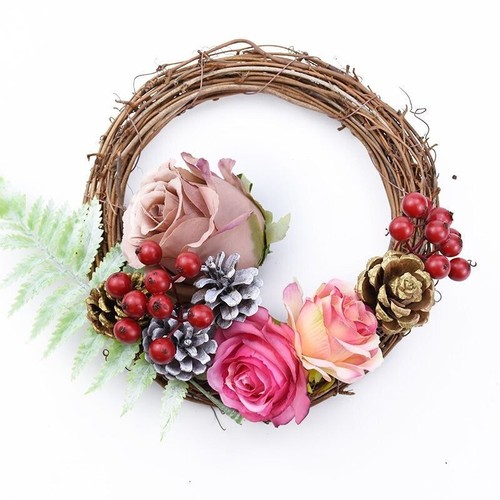 Christmas Artificial Vine Ring Wreath Rattan Wicker DIY Garland Xmas Party Decor - Picture 8 of 20