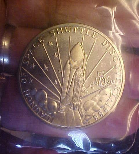1988 5 $ GEM Uncirculated US Space Shuttle Discovery! US Marshall Isles Münze! - Bild 6 von 6
