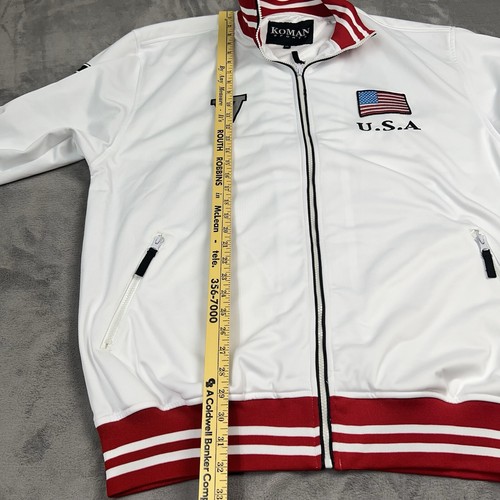 Koman Sports USA Track Jacket Mens 2XL White #5 - Picture 8 of 12