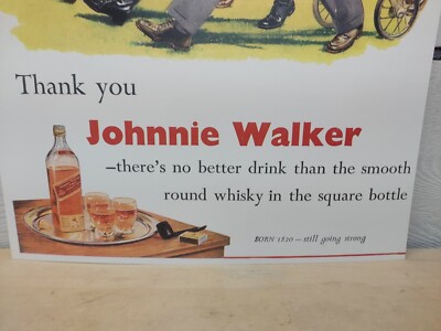 Enlarged Advertising Poster Johnnie Walker Whiskey Golf