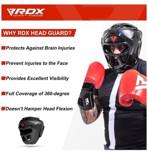 RDX Headguard Boxing, MMA Training. Removable Face Grill. Cheeks Ear Mouth Sz. M - Picture 4 of 4