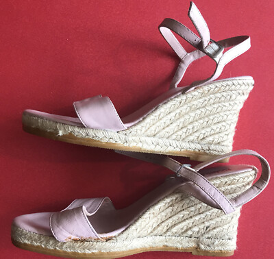 A pair Roland Cartier nude pink espadrilles Sandals size 37 high