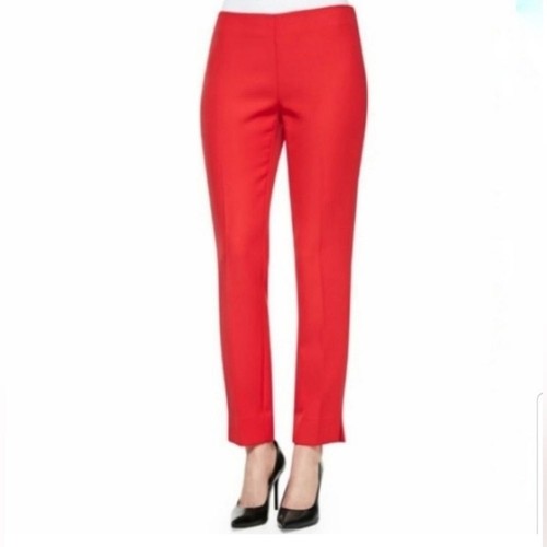 Lafayette 148 Cropped Bleecker Mid Rise Red Trouser Pants