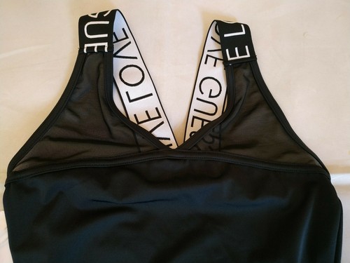 Guess Ladies Black Live Love Straps One Piece Swimsuit Bodysuit Size S BNWT - Picture 3 of 5