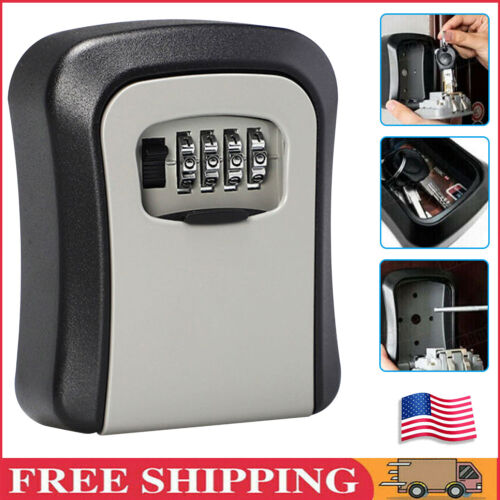 4-Digit Combination Lock Key Box Safe Storage Box Padlock Security Home Outdoor