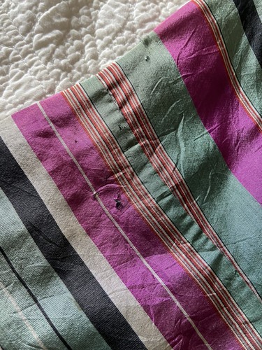 Vintage Japanese Kimono Silk MEISEN KOMON  ? Striped - Picture 3 of 4