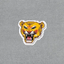 Retro 8-Bit Saber Tooth Tiger Pixel Art Sticker Decal #5561