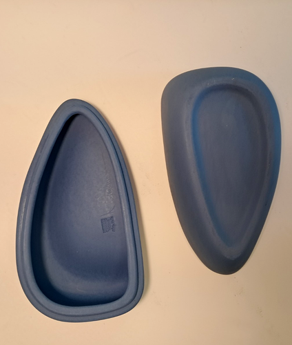 Newman Ceramic Works Art Pottery Trinket Dish Lid Blue Porcelain Hand Signed - Picture 5 of 20