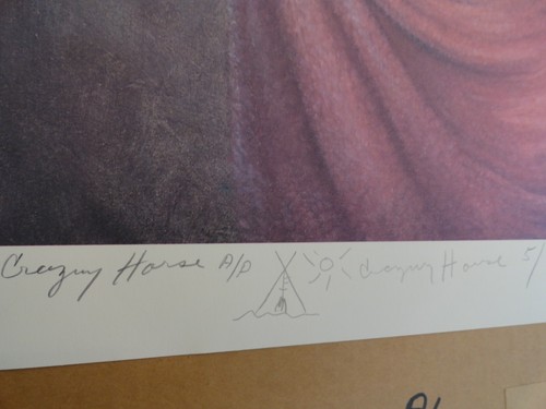 New VTG Vague Shadows Chief Crazy Horse Artist Proof Gregory Perillo Lithograph - Picture 7 of 8