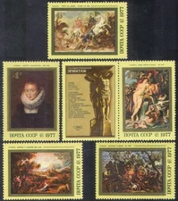 Russia 1977 Rubens/Artists/Art/Painting/Horses/Dog/Rainbow/Nude/Cart 5v (n39715)