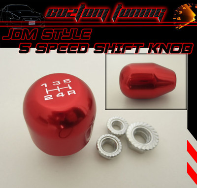 FOR HONDA ACURA M10X 1.5 HEAVY WEIGHTED 5-SPEED MANUAL JDM T-R RED SHIFT KNOB