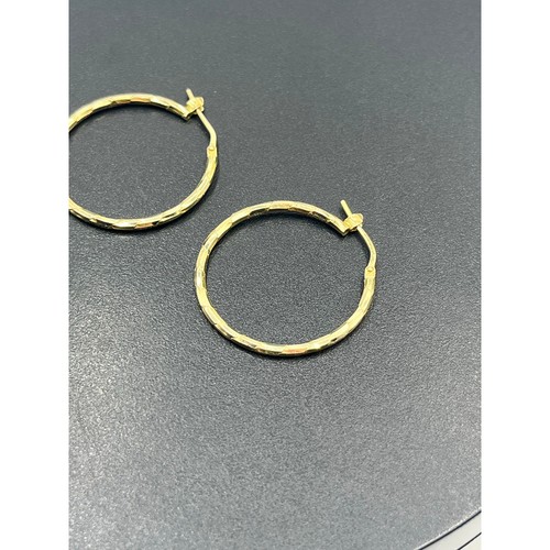 Danecraft Vintage Sterling Silver  925 Italy Vermeil Twisted Hoop Earrings  - Picture 3 of 6