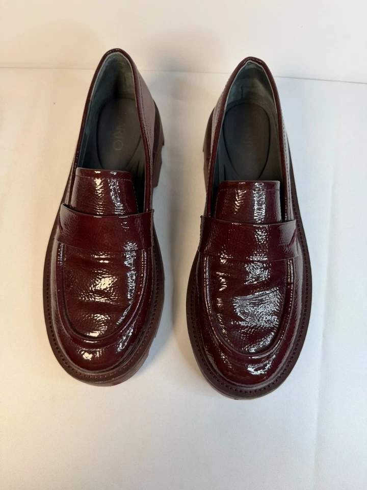 Zapatos Mocasines Franco Sarto Para Mujer Brindy Talla 8M Plataforma Suela Borgoña Foto 3 de 4