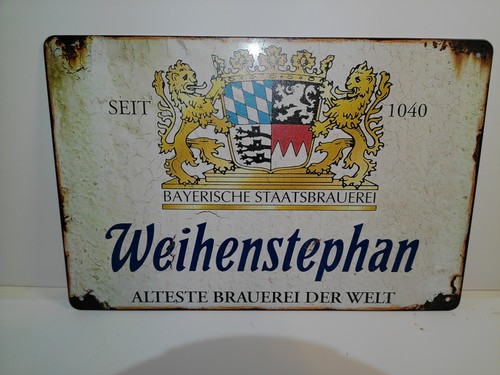 Weihenstephan Beer Metal Sign Bavarian Brewery Wall Decor German Pub Bar 12x8 - Picture 4 of 4