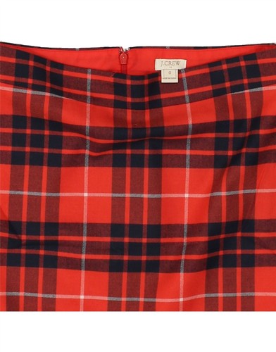 J. CREW Womens Mini Skirt US 0 XS W30 Red Check Wool BJ48 - Picture 3 of 3
