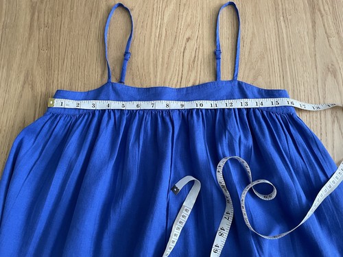 Marks And Spencer Royal Blue Smock Style Midi Linen Dress, Size 8, New £45 - Picture 8 of 16
