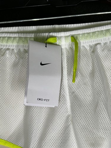 NWT NIKE DRI-FIT TEMPO LINED RUNNING SHORTS Girl Small White / Atomic Green - Picture 2 of 8