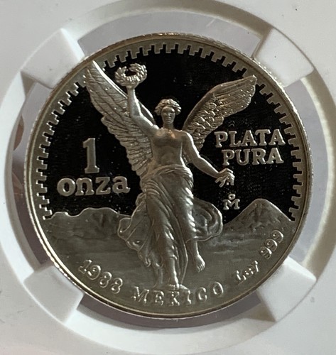 1988 MO MEXIKO 1 ONZA SILBERMÜNZE NGC PF 68 ULCA