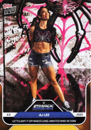2025 Topps Now WWE AJ Lee #92 Orange Foil /25 Wrestling Card - Picture 1 of 2