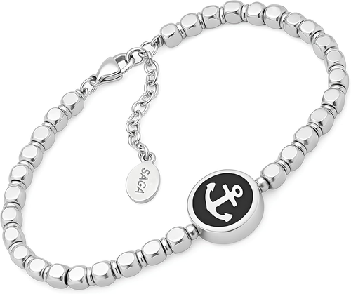 ® Bracciale Uomo in Acciaio Inossidabile Con Ancora – Stile Nautico, Regolabile, - Foto 11 di 12