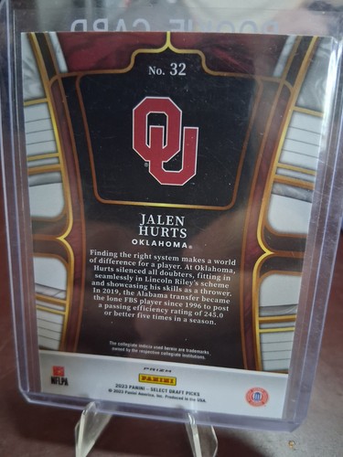 2023 Panini Select Draft Picks - Concourse Jalen Hurts #32 Red Lazer Prizm - Bild 2 von 2
