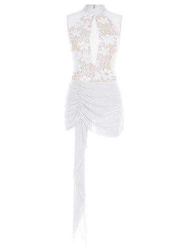 Womens Lyrical Latin Skating Dance Dress Ballet Sleeveless Costume Dancewear - Picture 43 of 136