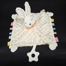 Appease Toys Baby Bunny Lovey Security Blanket Minky Dot Ribbon Tag Star Teether