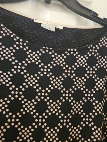 Vestido para mujer BODEN lunares geométrico ajustado manga larga negro cuello barco M - Imagen 5 de 13