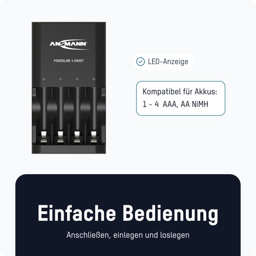 ANSMANN Akku Ladegerät für 1-4 AAA AA, Repair-Modus, 100V-240V - Bild 3 von 7