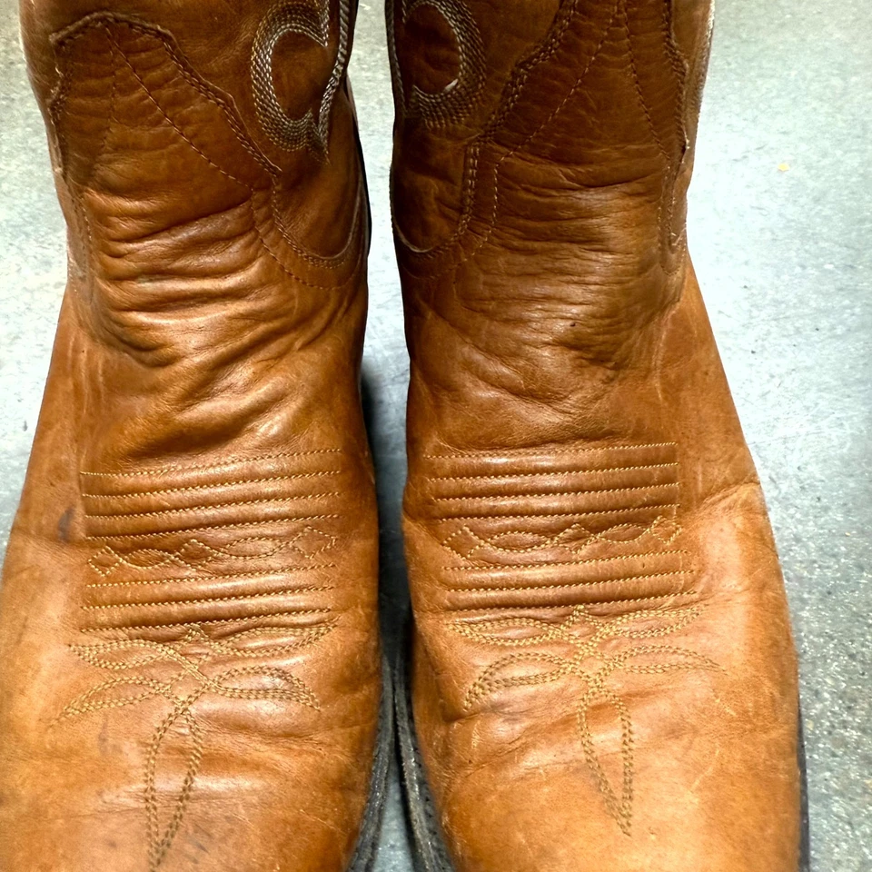 VTG Larry Mahan Womens Cowboy Boot 7.5B Brown Leather Cowgirl Western Boot USA - Image 3 of 4