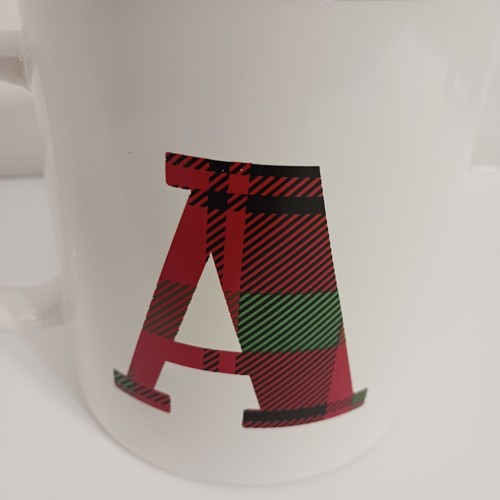 20oz White Monogram Initial Letter A Coffee Tea Cup Ceramic Mug - Picture 4 of 8