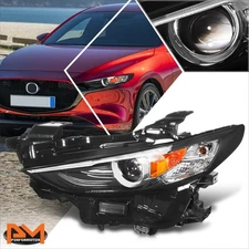 For 19-21 Mazda 3 Left Side OE Style LED Projector Headlight Lamp Black/Amber
