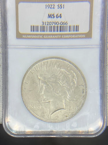1922 Peace Silver Dollar MS64 NGC Brown Label