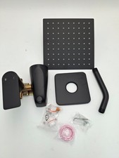 Black Tub Shower Faucet Set Complete with 8-Inch Rainfall Shower Head and Tub