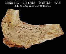 Myrtle Burl Slab  Live Edge  river table  DIY  Mrt25-2797