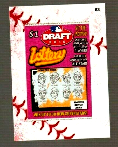 2016 Wacky Packages Baseball Series Lace Parallel "DRAFT LOTTERY" #63 Sticker - Picture 2 of 2